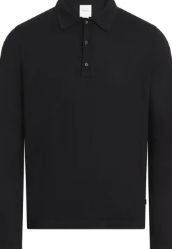 Italian Merino Silk Polostrik, Ck Black, M