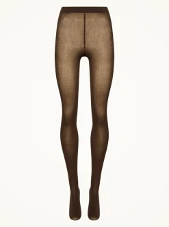 Jacquard Strømpebukser, Umber/Black, S