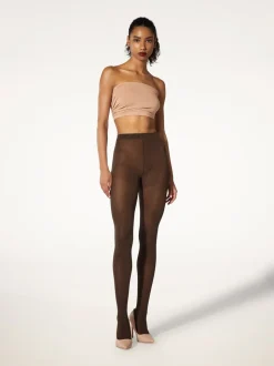 Jacquard Strømpebukser, Umber/Black, S