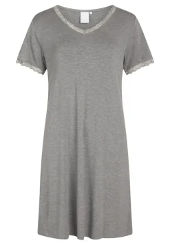 Jacqueline Kortærmet Natkjole, Grey Melange, S