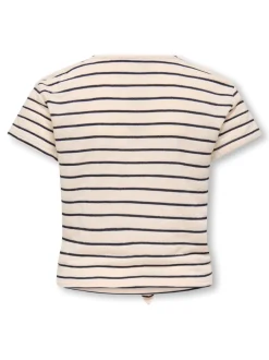 Jana Striped Knot T-shirt, Tofu Night Sky, 134-140 cm