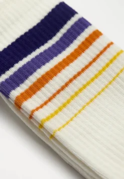 Jaquard Crew Strømper, Offwhite, One size