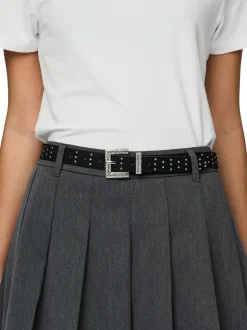 Jayda Glitter Bælte, Black, 80 cm