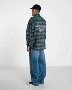 Jong Em Check Overshirt, Green Check, XL