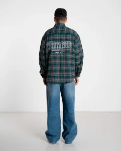 Jong Em Check Overshirt, Green Check, XL