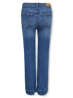 Juicy Pleat Wide Jeans, Medium Blue Denim, 164 cm