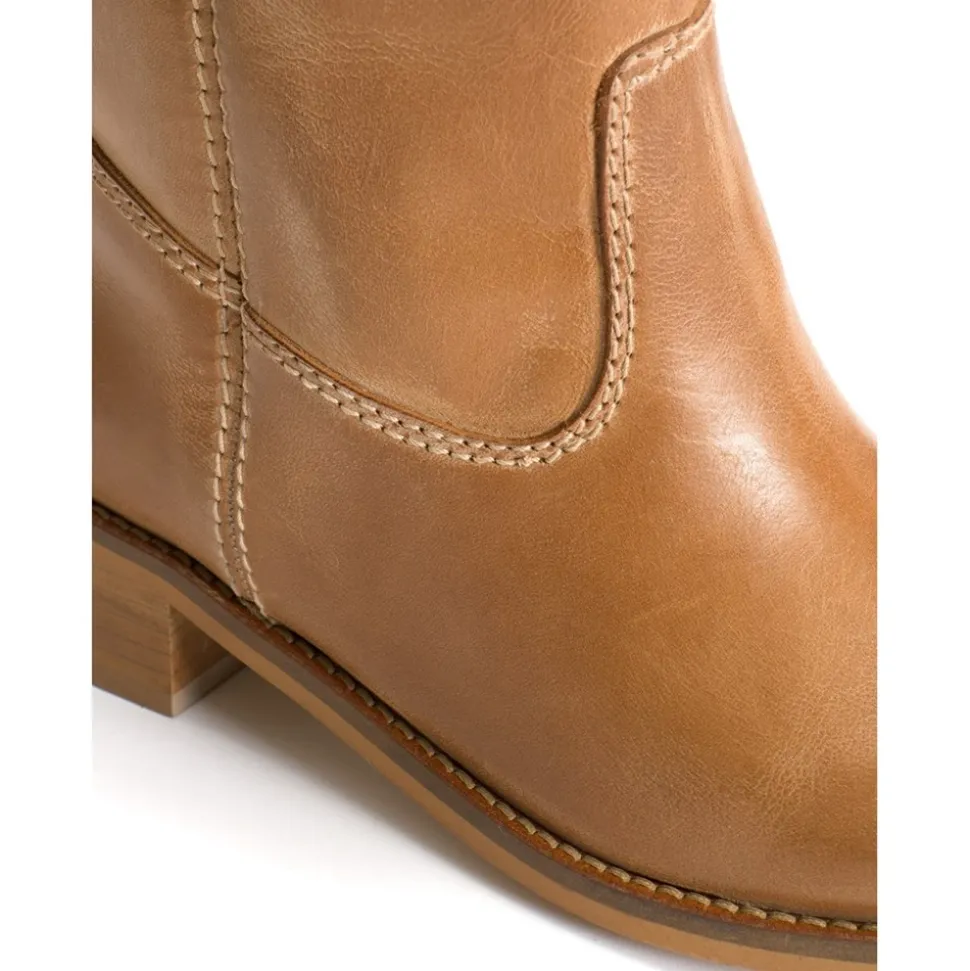 Julia Gaucho Escovado Støvler, Dark Tan, 38