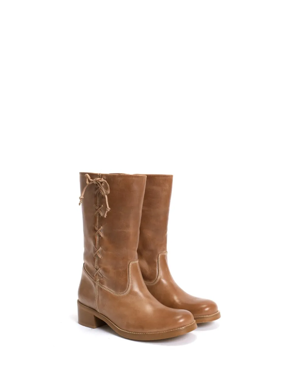 Julia Gaucho Laces Støvler, Dark Tan, 40