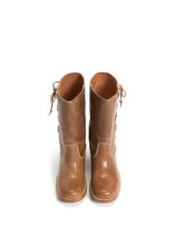 Julia Gaucho Laces Støvler, Dark Tan, 40