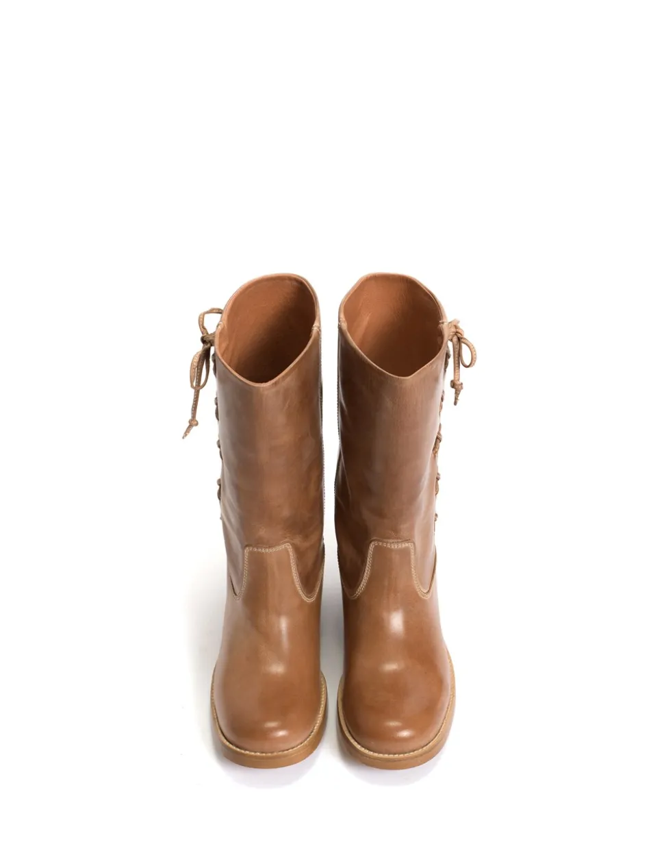 Julia Gaucho Laces Støvler, Dark Tan, 40