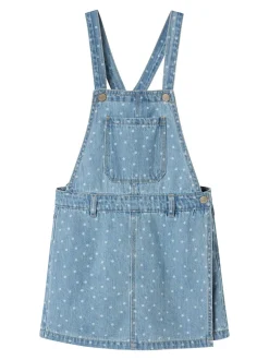 Juliana Denim Overall Shorts, Light Blue Denim, 110 cm