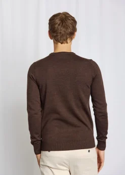 Jupiter Regular Fit Striktrøje, Dark Brown, L