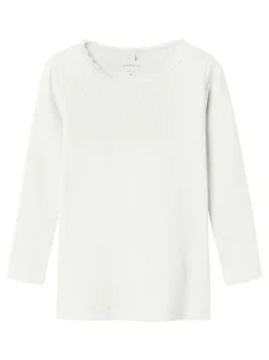 Kab Langærmet T-shirt, Cloud Dancer, 92 cm