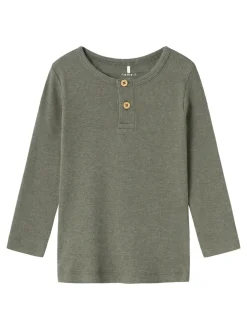 Kab Langærmet T-shirt, Dusty Olive, 98 cm