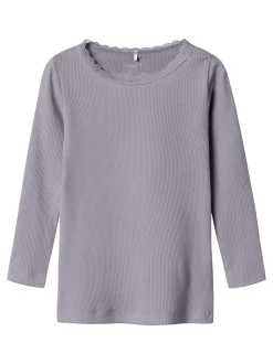 Kab Langærmet T-shirt, Lavender Gray, 110 cm