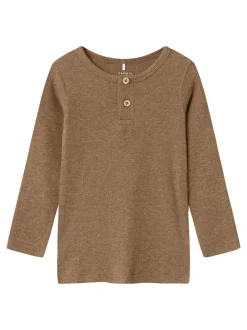 Kab Langærmet T-shirt, Toasted Coconut, 110 cm