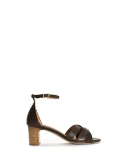 Kaia Højhælede Sandaler, Dark Brown, 38