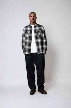 Kale Pinstripe Bukser, Dark Navy, M