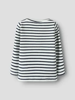 Kattie Langærmet T-shirt, Cloud Dancer Sky Captain, 116 cm