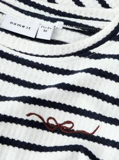 Kattie Langærmet T-shirt, Cloud Dancer Sky Captain, 116 cm