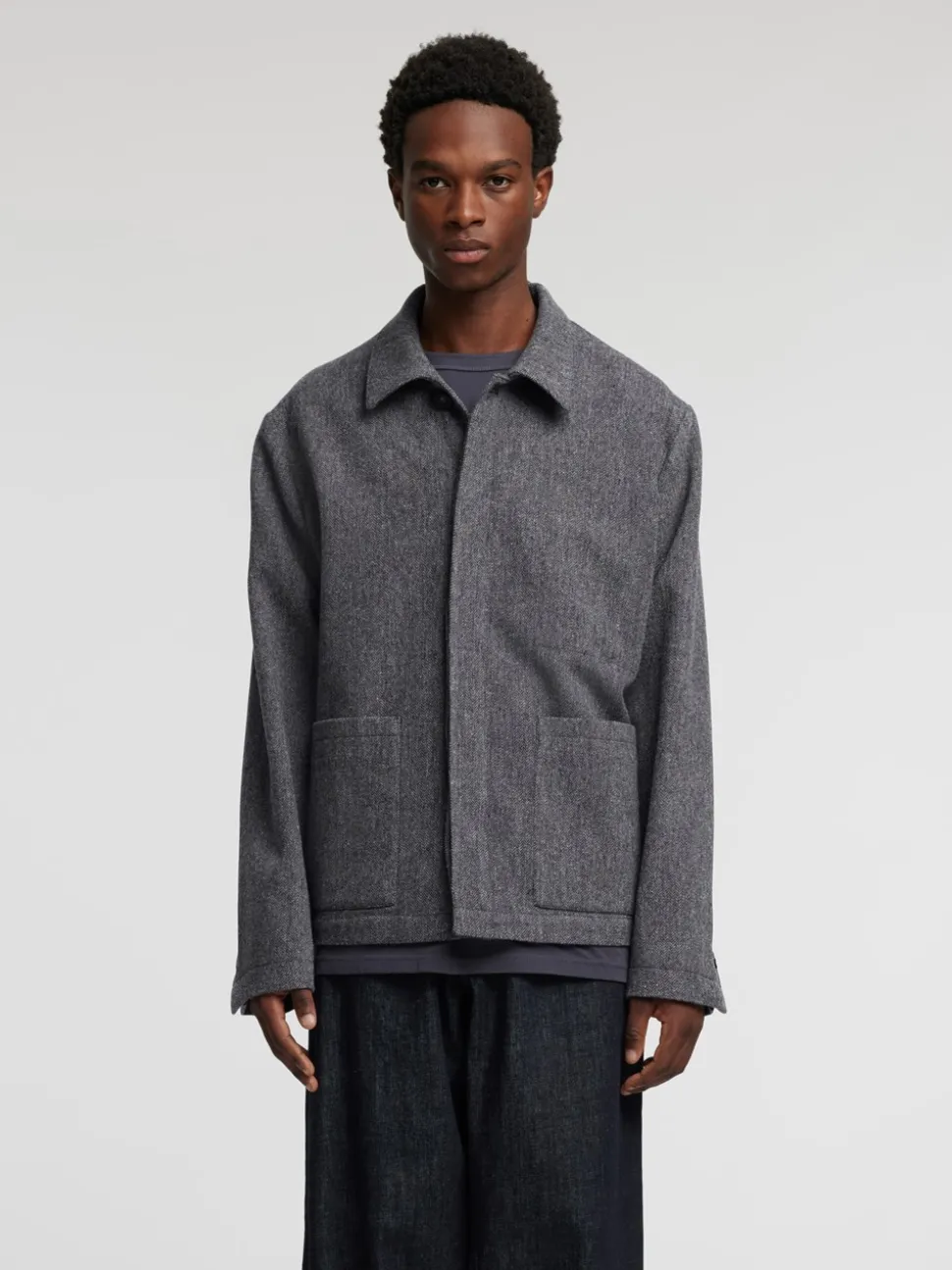 Kerr Herringbone Hybrid Jakke, Grey, 48