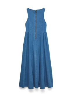 Kiara Denim Kjole, Medium Blue Denim, L