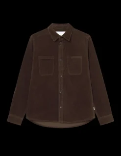 Kody Corduroy Overshirt, Slate Brown, XXL