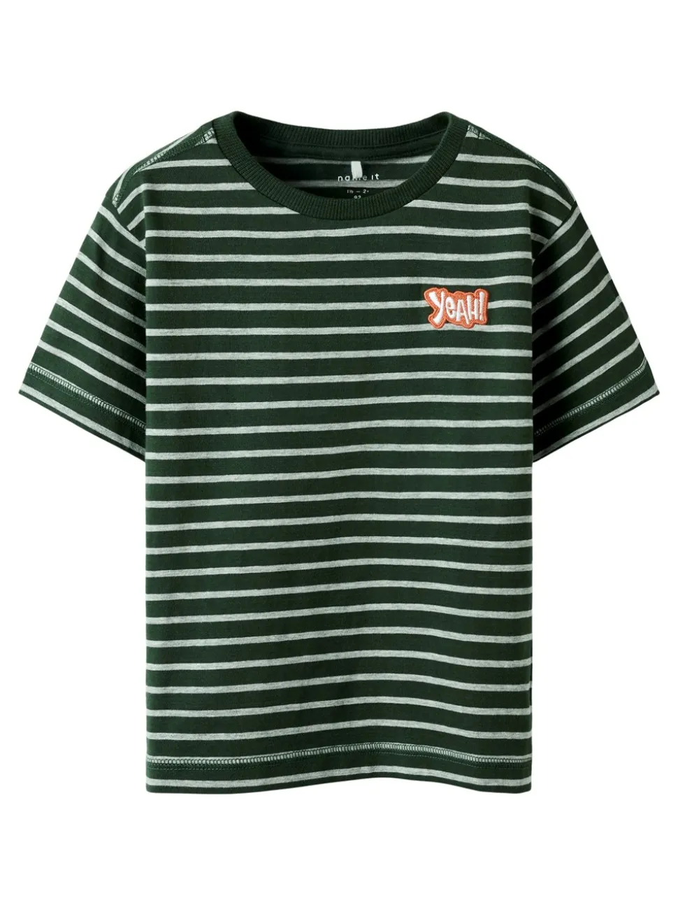 Kristian T-shirt, Deep Forest Grey Melange, 98 cm