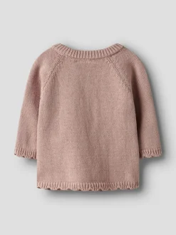 Laguna Wrap Knit Cardigan, Misty Rose, 80 cm