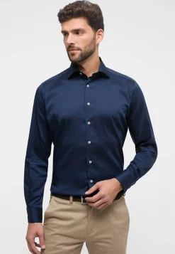 Langærmet Modern Fit Performance Skjorte, Mørkeblå, 42