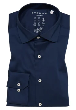 Langærmet Modern Fit Performance Skjorte, Mørkeblå, 42