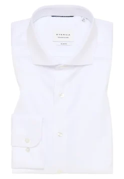 Langærmet Slim Fit Skjorte, Hvid, 41