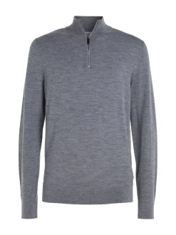 Langærmet Striktrøje, Mid Grey Heather, XL