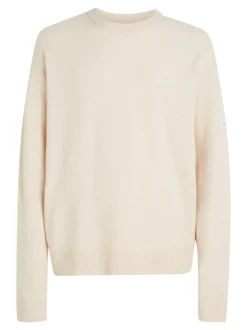 Langærmet Striktrøje, Stoney Beige, M