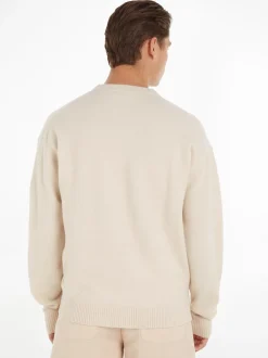 Langærmet Striktrøje, Stoney Beige, M