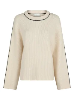 Latte Knit Striktrøje, Ivory, 40