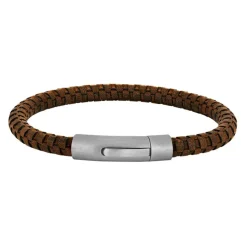 Læder Armbånd, Brown, 21 cm
