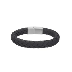 Læderarmbånd, Black, 23 cm