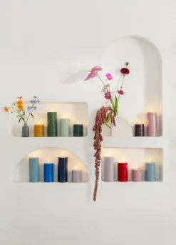 LED Rustic Bloklys, Light Lavender