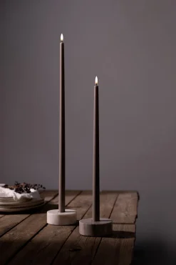 LED Tall Taper Lys, Sandstone