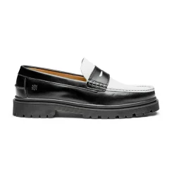 Leduc Loafers, Black/White Leather , 42
