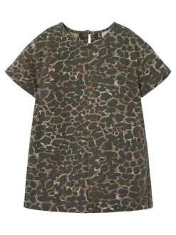 Leo Twill Kjole, Affogat Leo Washed Down, 98 cm