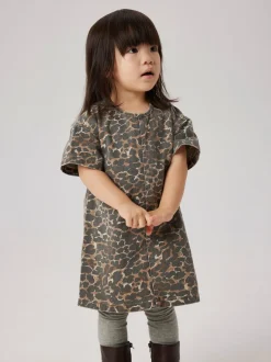 Leo Twill Kjole, Affogat Leo Washed Down, 98 cm