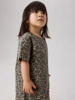 Leo Twill Kjole, Affogat Leo Washed Down, 98 cm