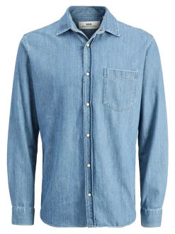 Lesner Denim Skjorte, Blue Denim, XXL