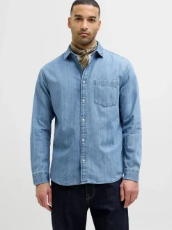 Lesner Denim Skjorte, Blue Denim, XXL