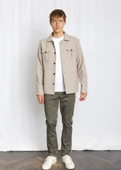 Levante Classic Fit Overshirt, Light Brown, 52