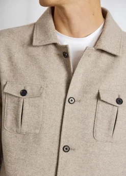 Levante Classic Fit Overshirt, Light Brown, 52