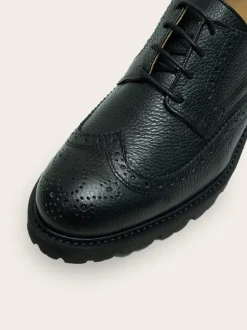 Lightweight Brogue Derby Sko, Black Grained, 41