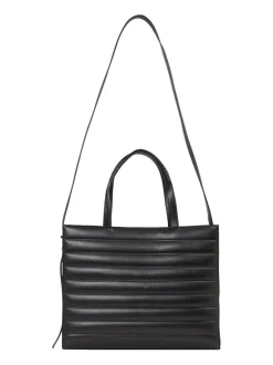 Line Quilt Medium Tote Taske, Black